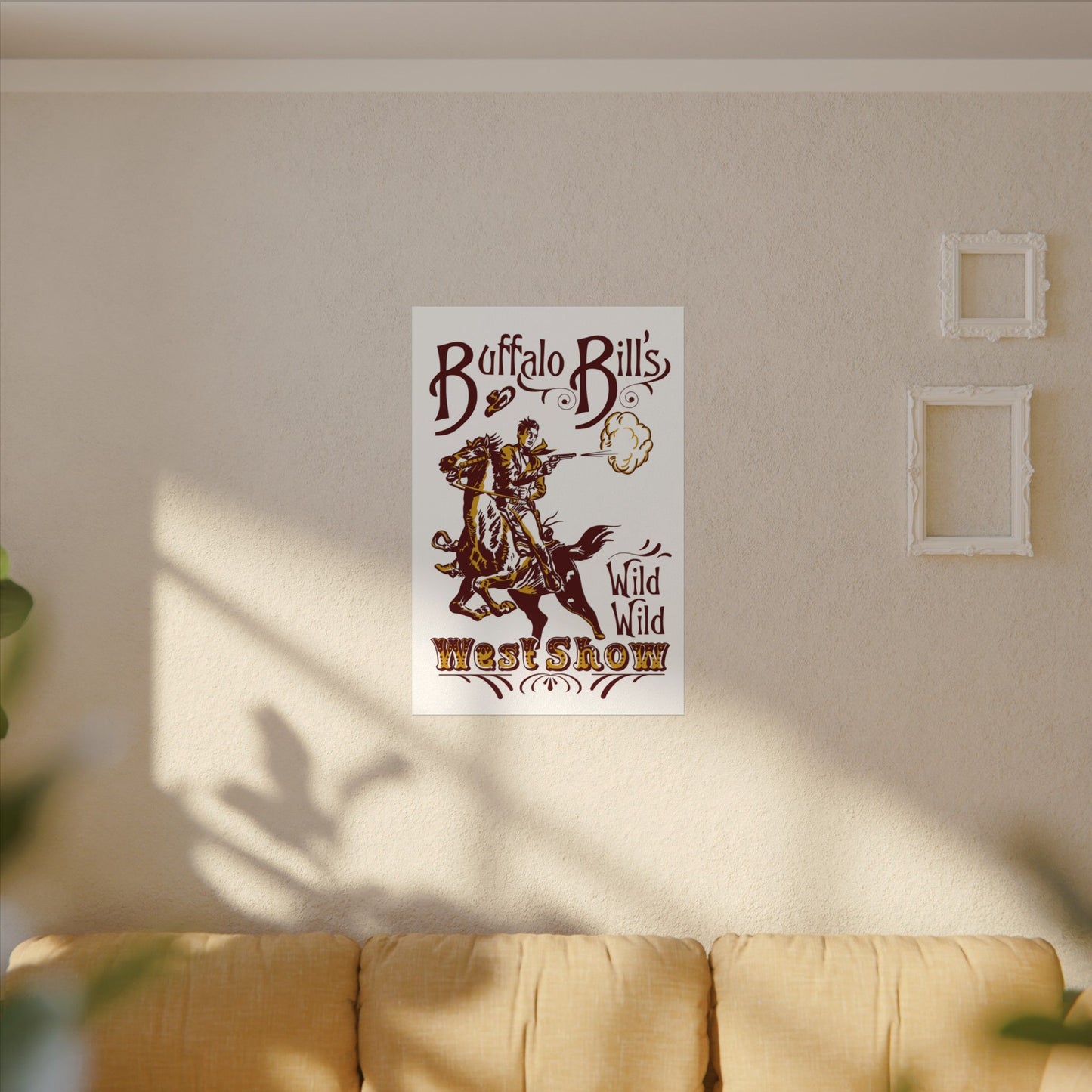 Vintage Wild West Cowboy Matte Poster - Buffalo Bill's Wild Show Art