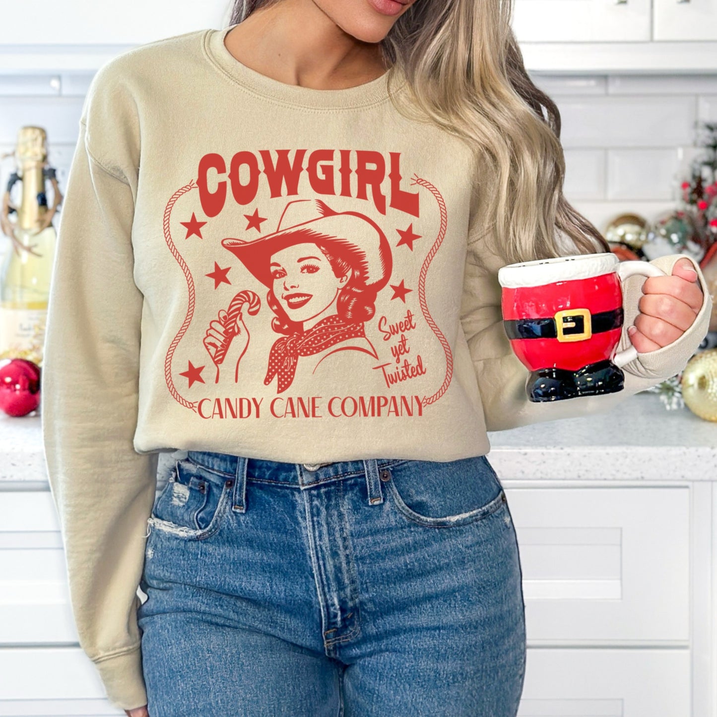 Cowgirl Candy Cane Christmas Digital Download