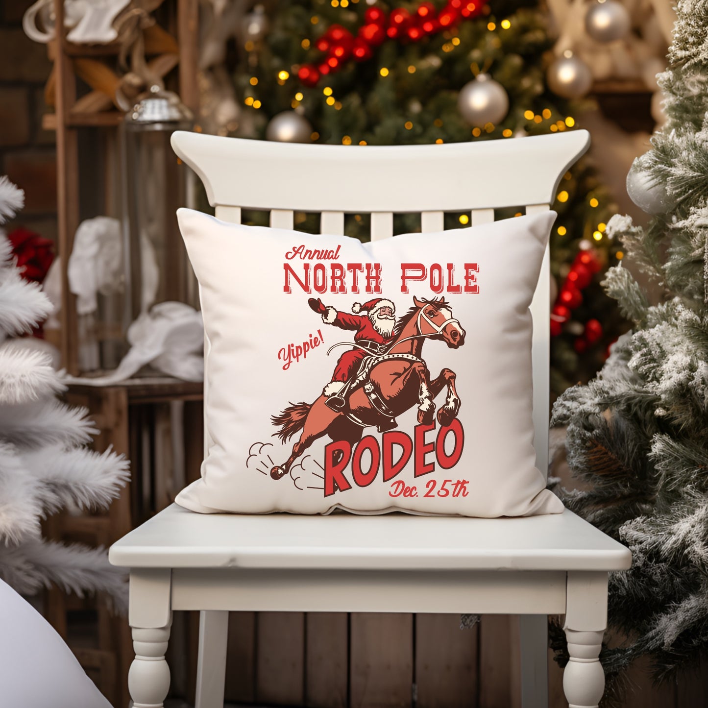 Retro North Pole Rodeo Santa Cowboy Christmas PNG Digital Download