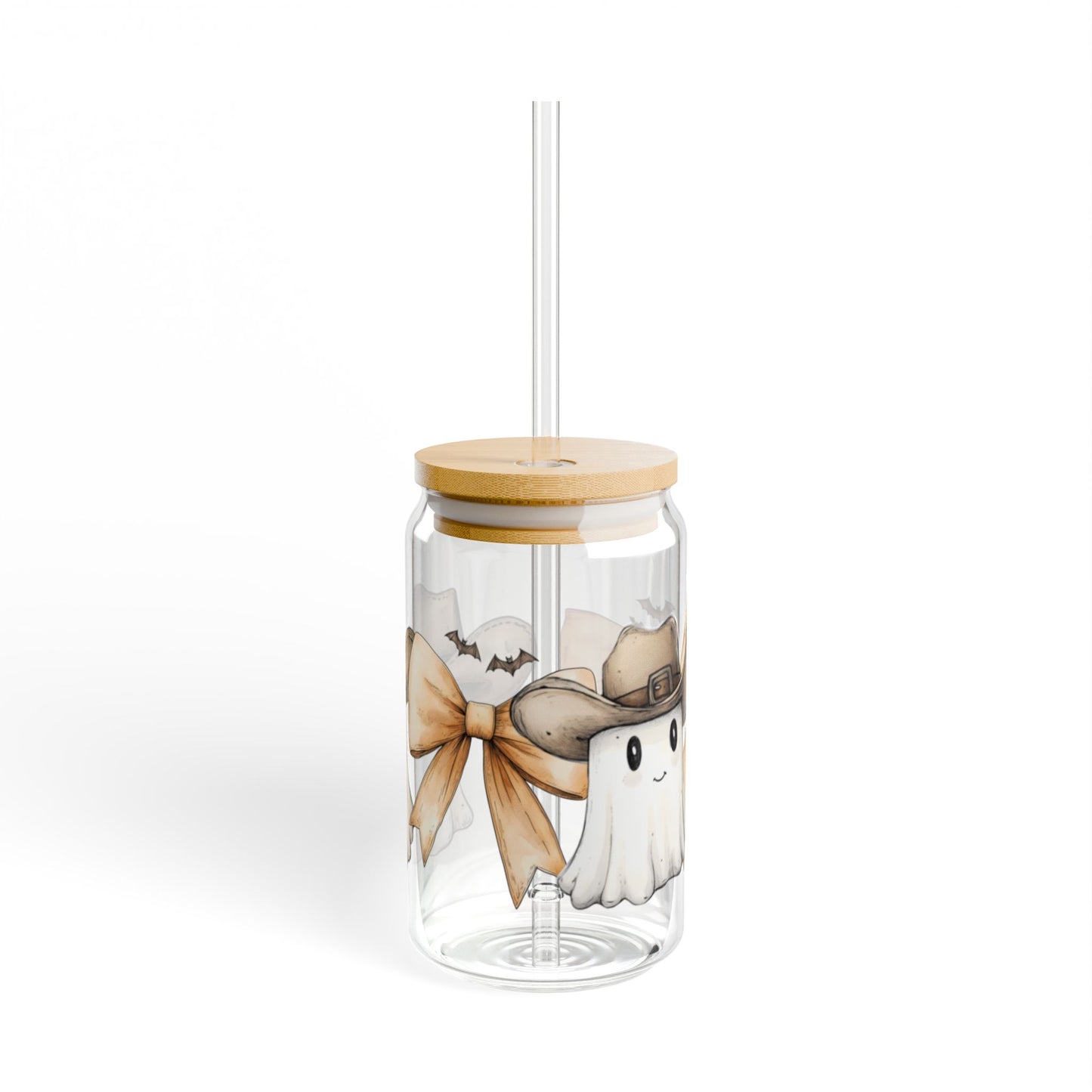 Cowboy Ghost Coquette Bow Glass Wrap PNG Sublimation Digital Download