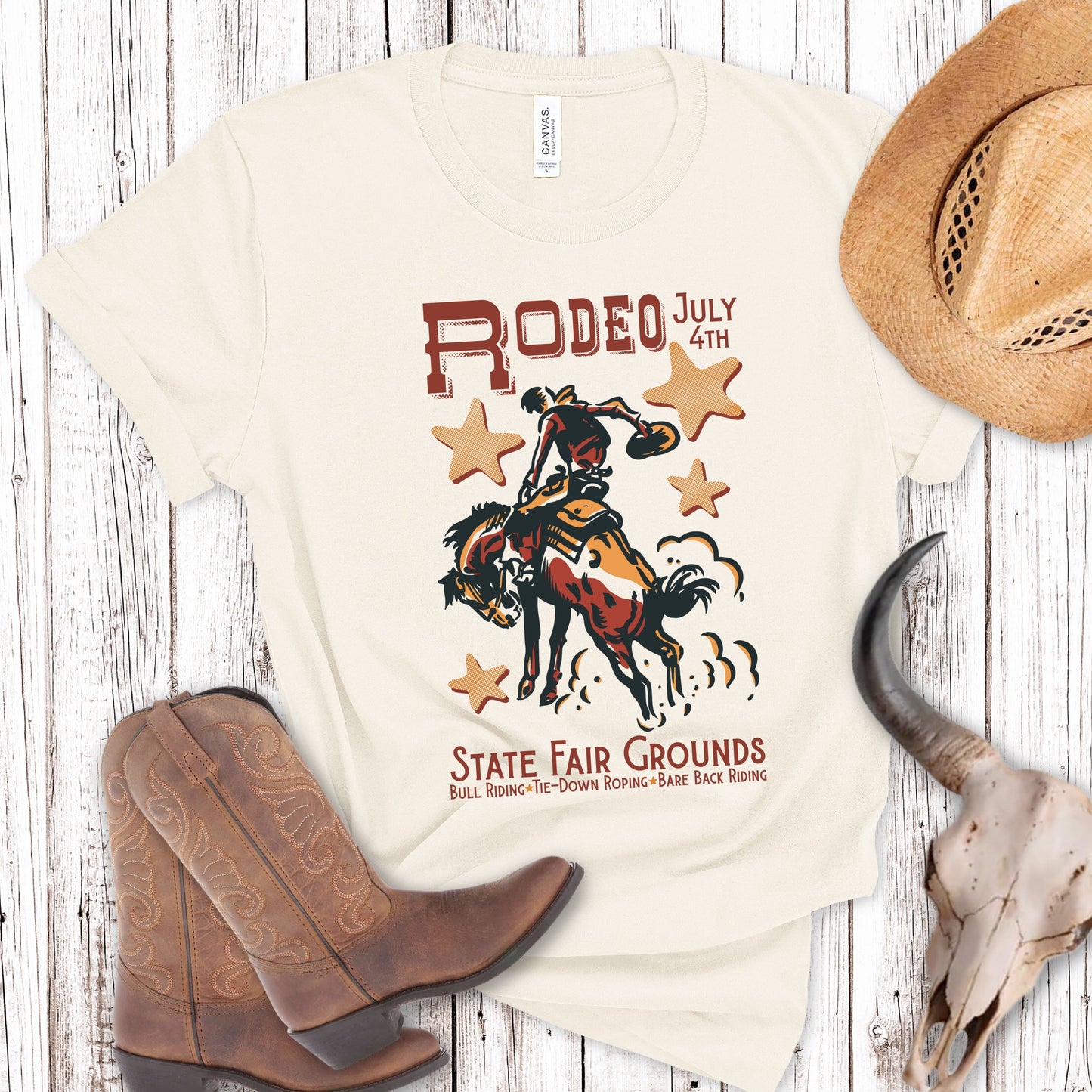 Retro Rodeo Poster Cowboy State Fair PNG Digital Download