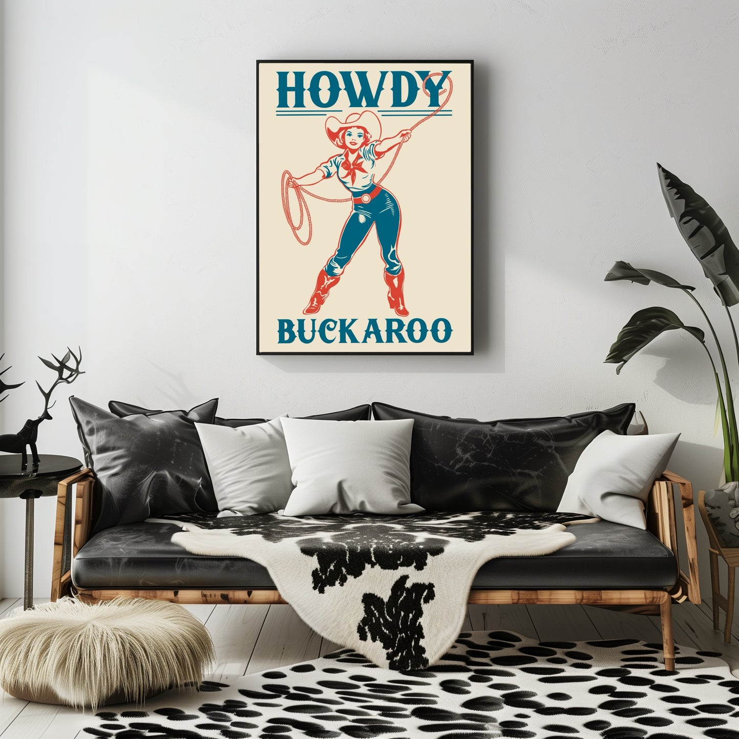 Country Western Cowgirl Howdy Buckaroo Aesthetic Wall Art Printable PDF