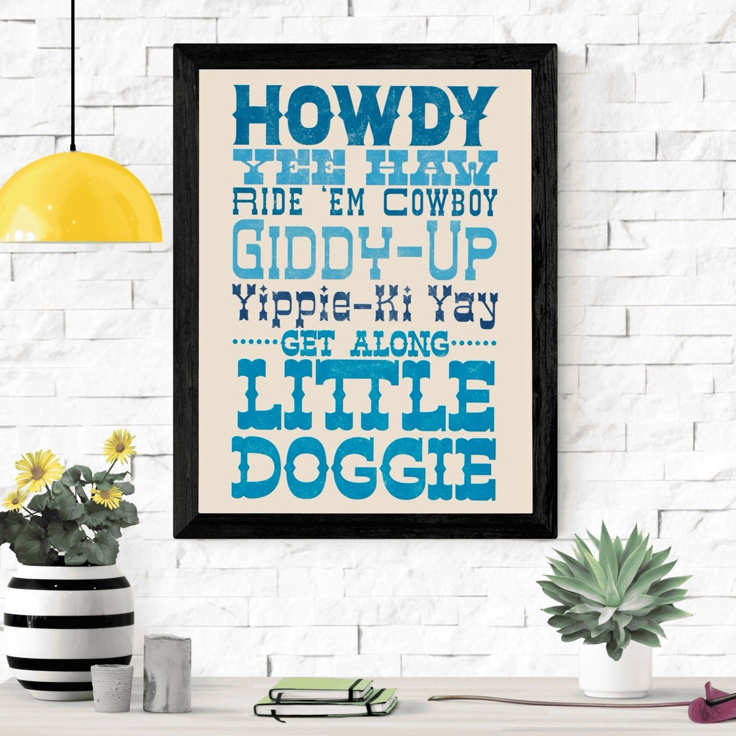 Cute Cowboy Phrases Retro Fonts Printable Wall Art PDF