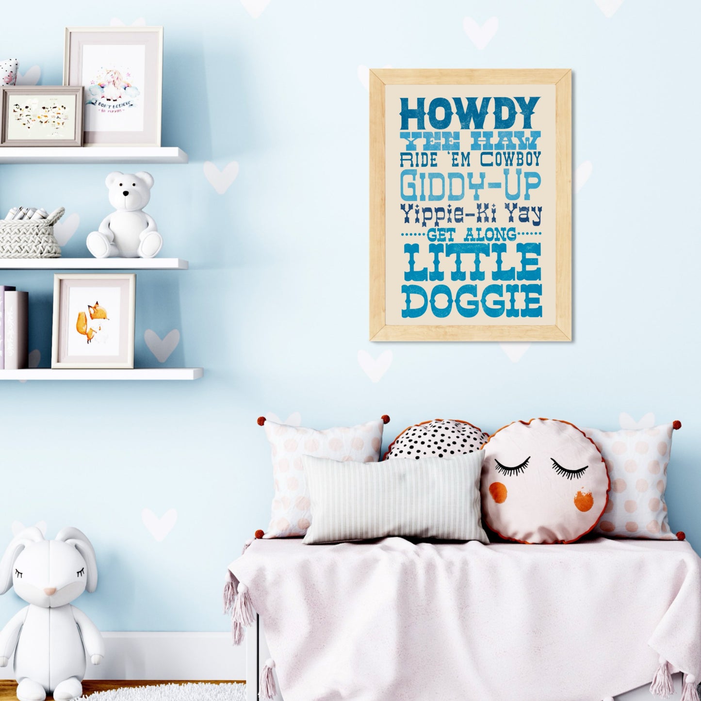 Cute Cowboy Phrases Retro Fonts Printable Wall Art PDF