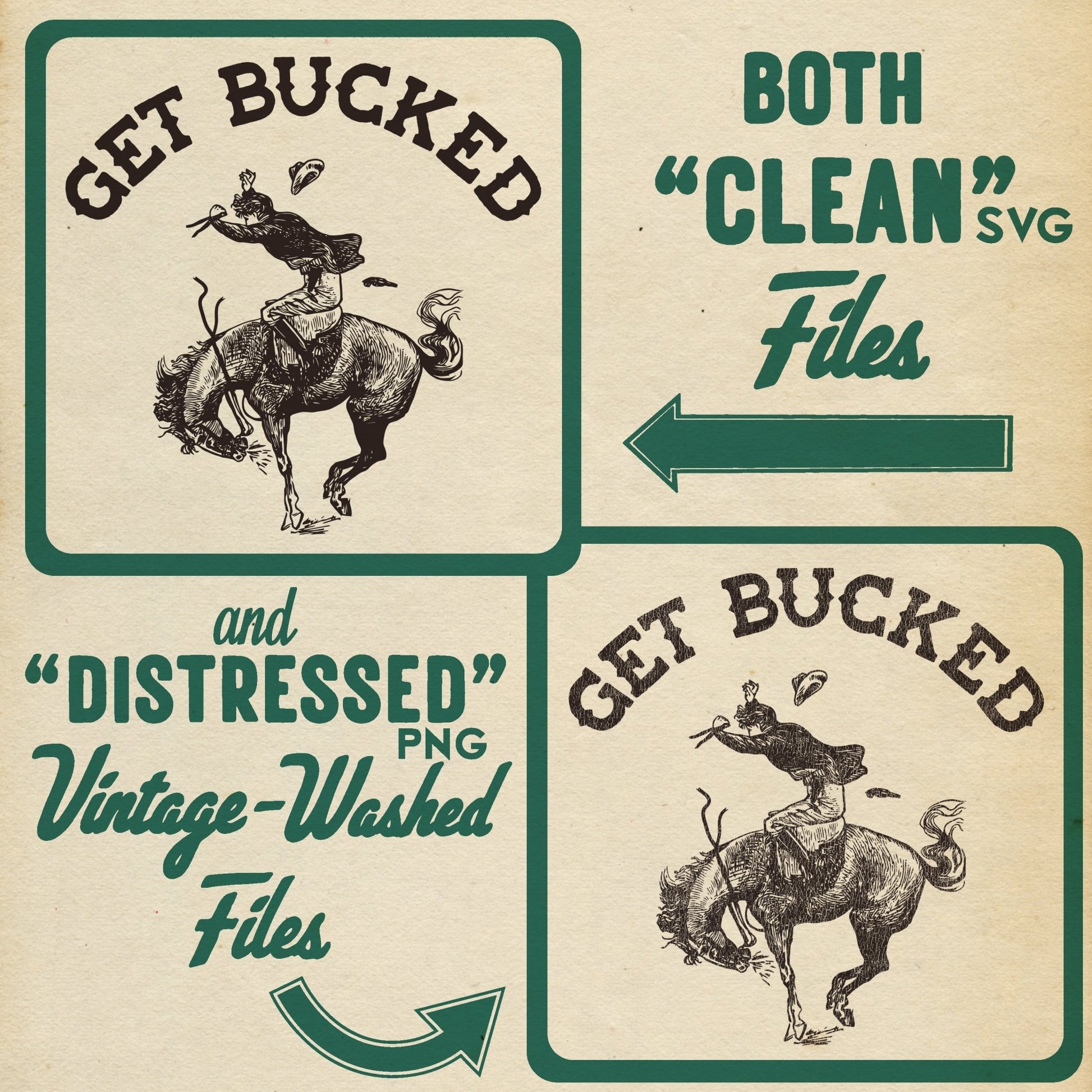 Get Bucked Western Cowboy- Digital Download Single Design