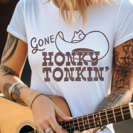 Gone Honky Tonkin - Country Music Digital Download Single Design