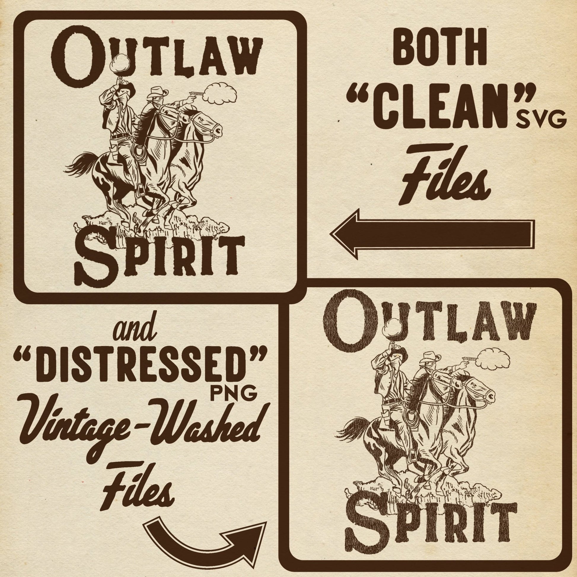 Outlaw Spirit - Outlaw Cowboy- Digital Download Single Design