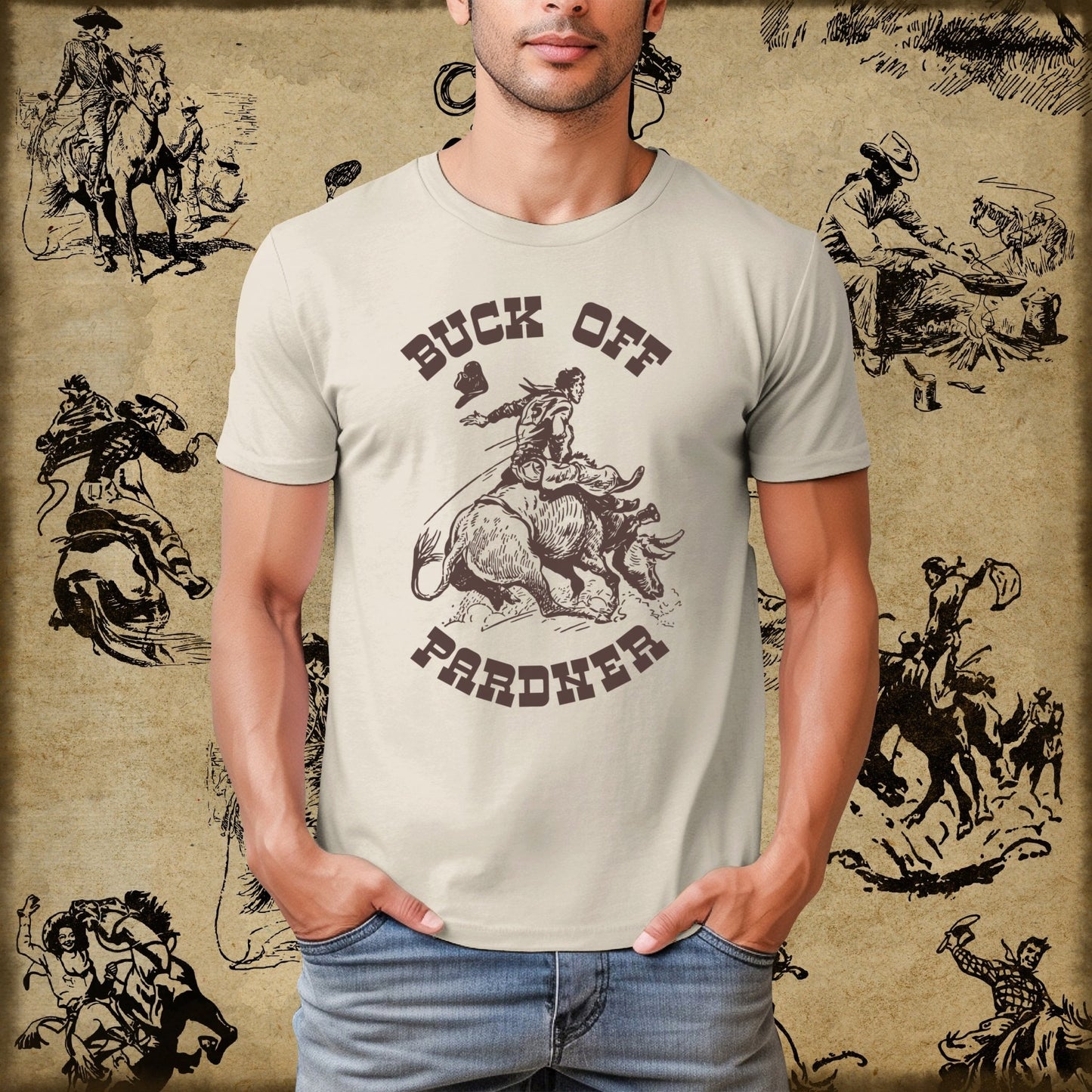 Retro Buck Off Pardner Western Cowboy- Digital Download Single Design