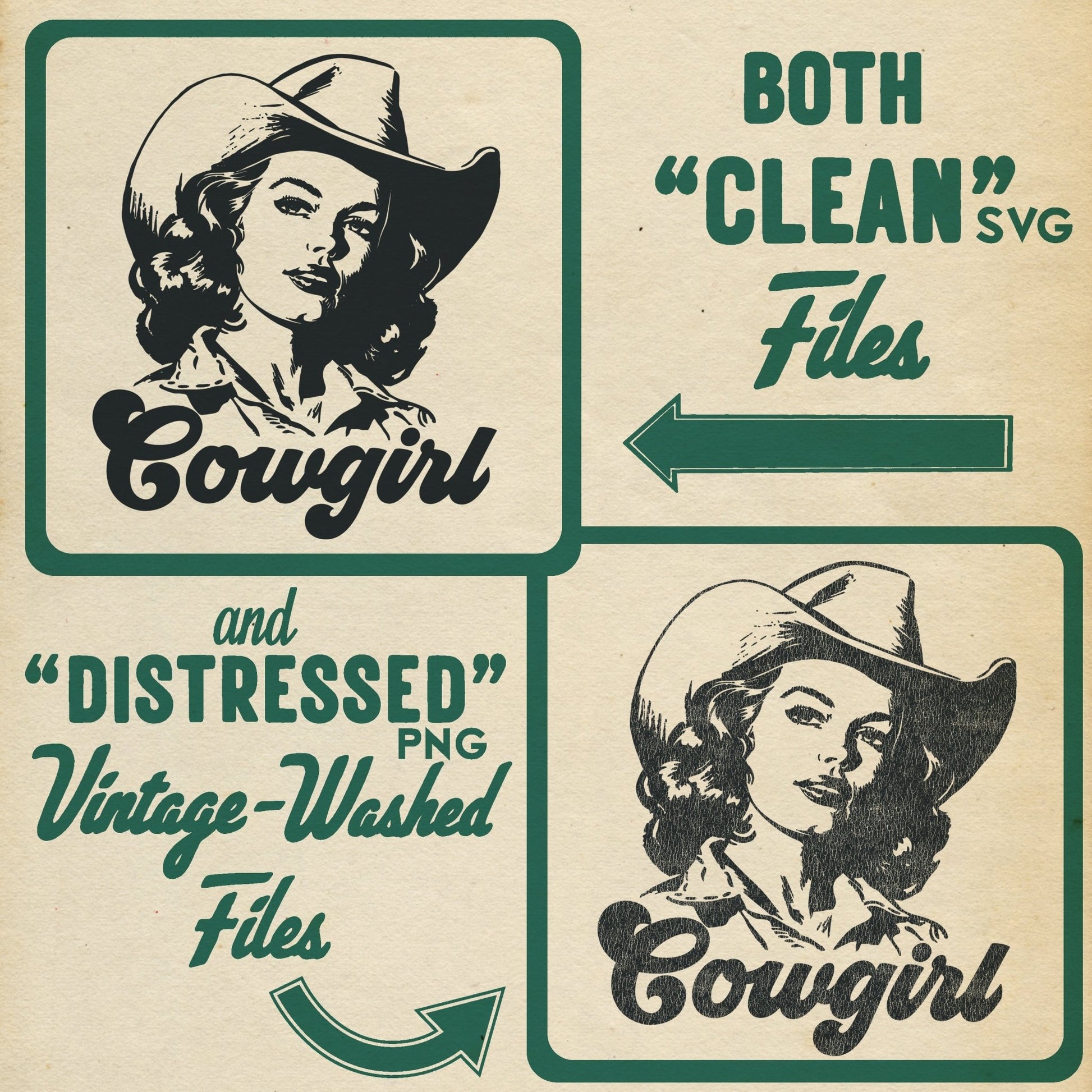 Retro Cowgirl Strong Bundle - Set of 12 Digital Downloads