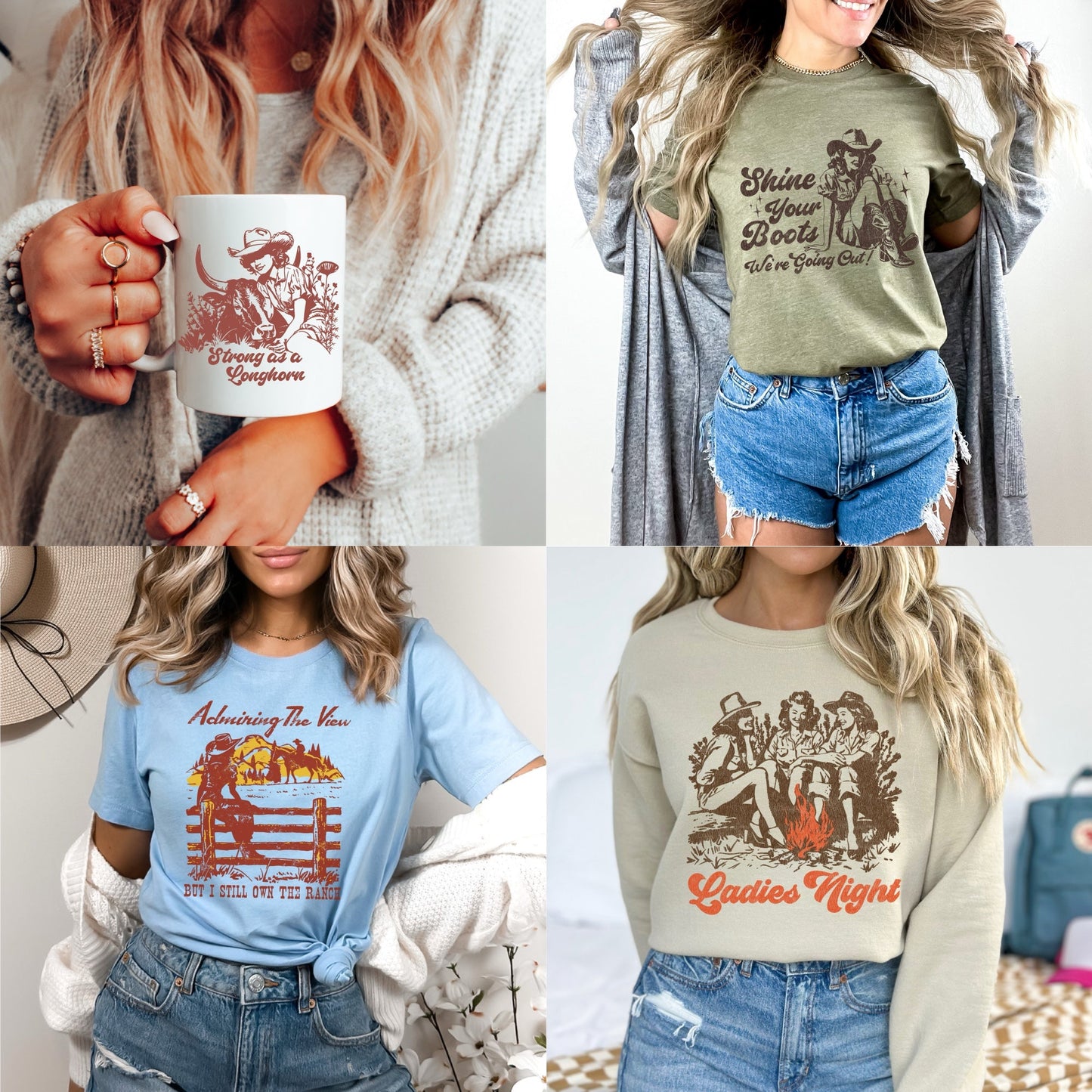 Retro Cowgirl Strong Bundle - Set of 12 Digital Downloads