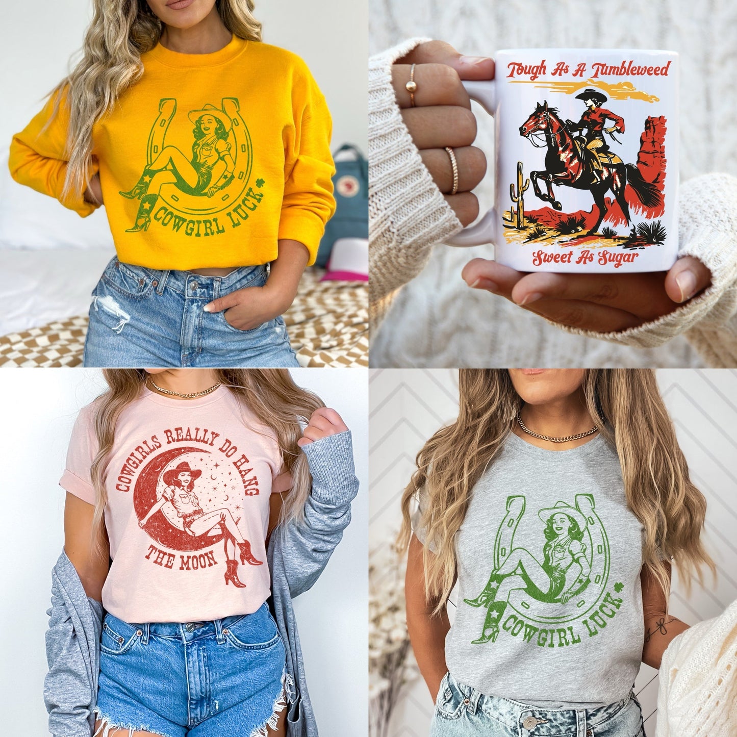 Retro Cowgirl Strong Bundle - Set of 12 Digital Downloads