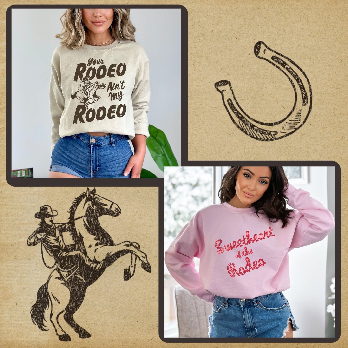 Retro Cowgirl Tee Bundle - Set of 12 Digital Downloads