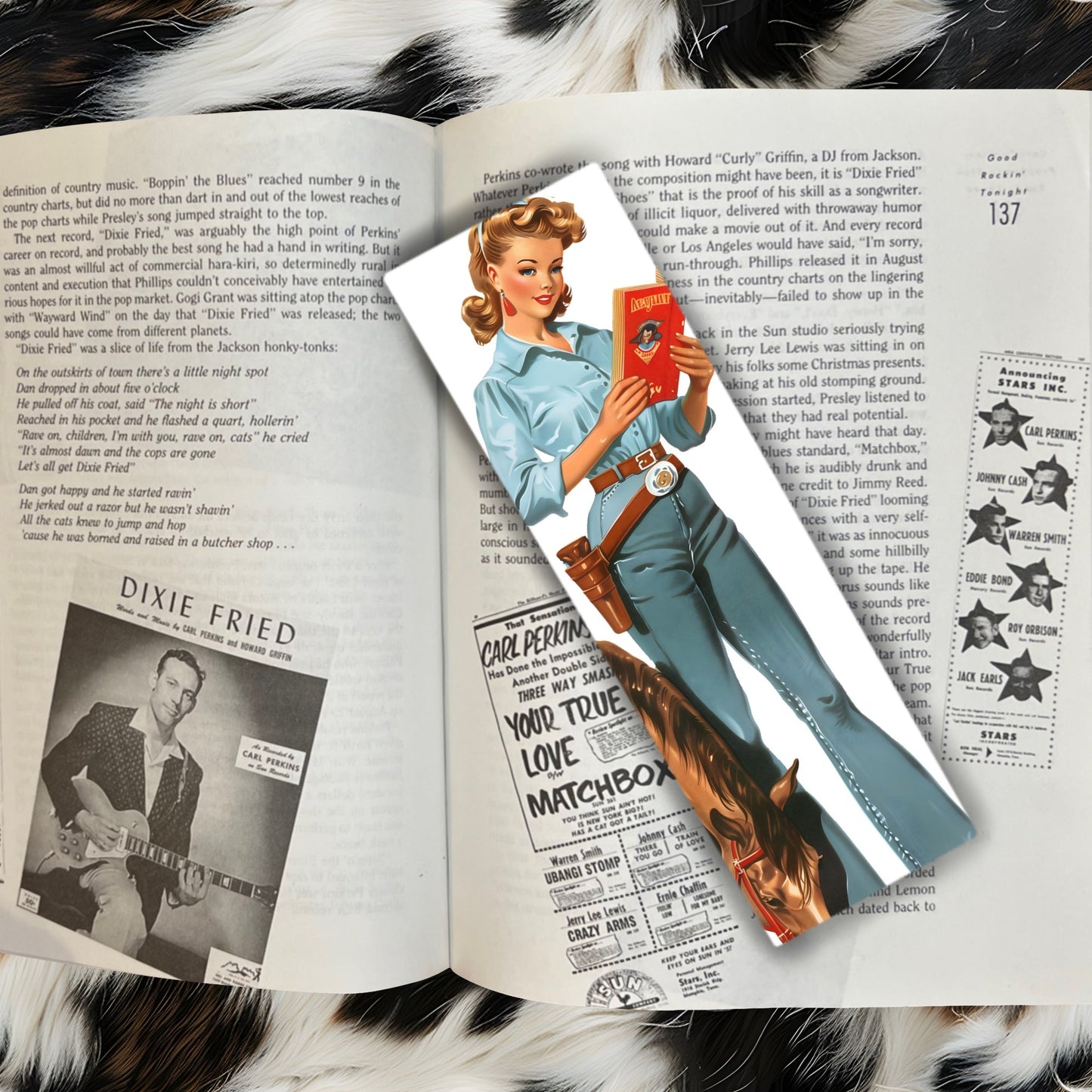 Retro Cowgirl Western Bookmarks - Set of 10 - Atomic Digital ArtPrintable Bookmark