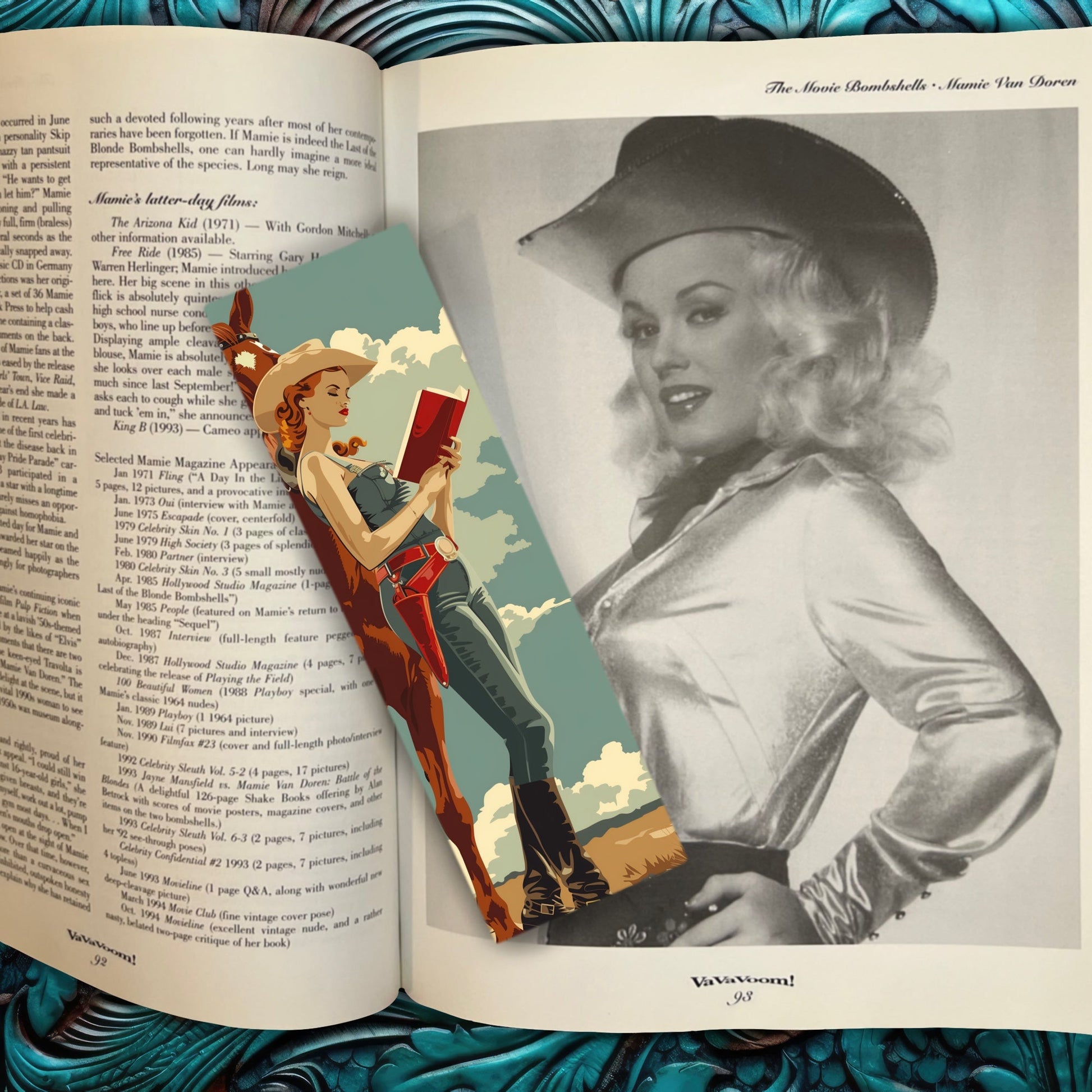 Retro Cowgirl Western Bookmarks - Set of 10 - Atomic Digital ArtPrintable Bookmark