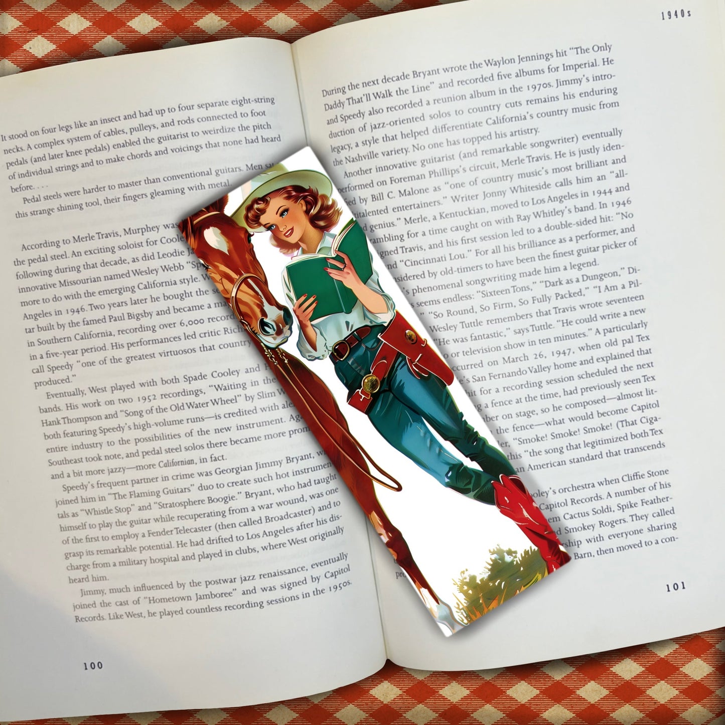 Retro Cowgirl Western Bookmarks - Set of 10 - Atomic Digital ArtPrintable Bookmark