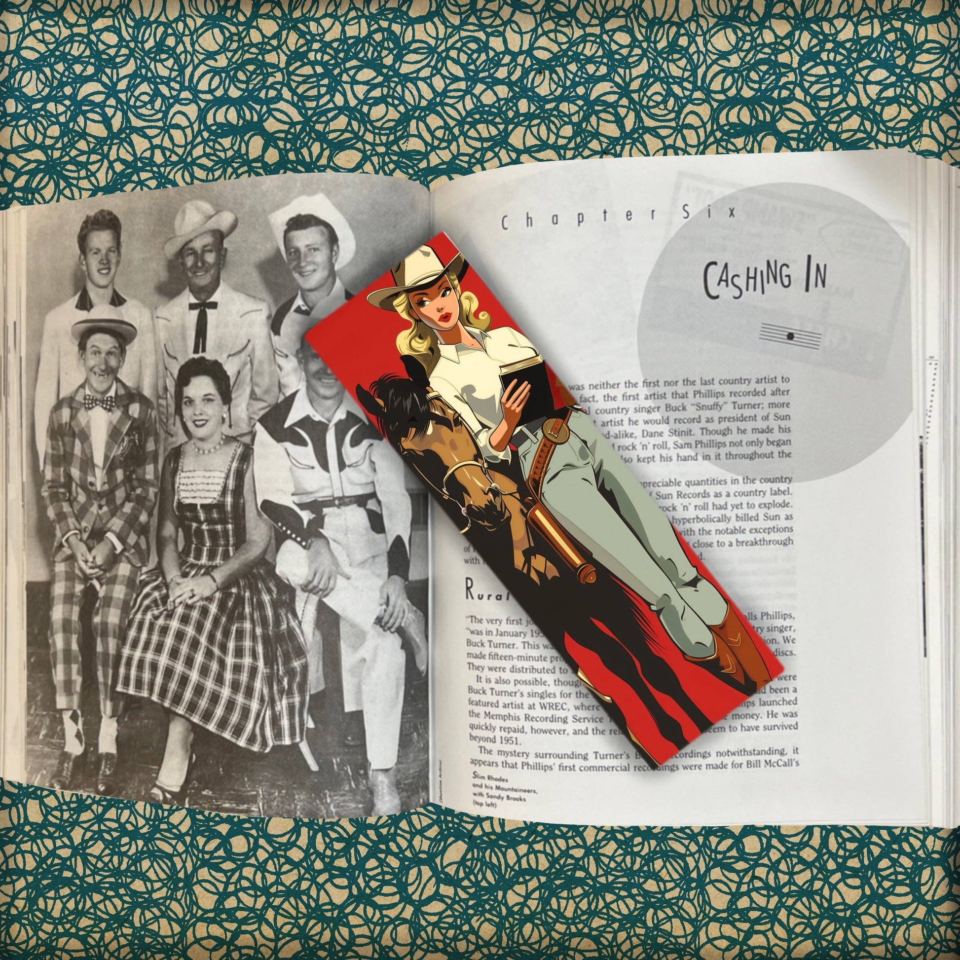 Retro Cowgirl Western Bookmarks - Set of 10 - Atomic Digital ArtPrintable Bookmark