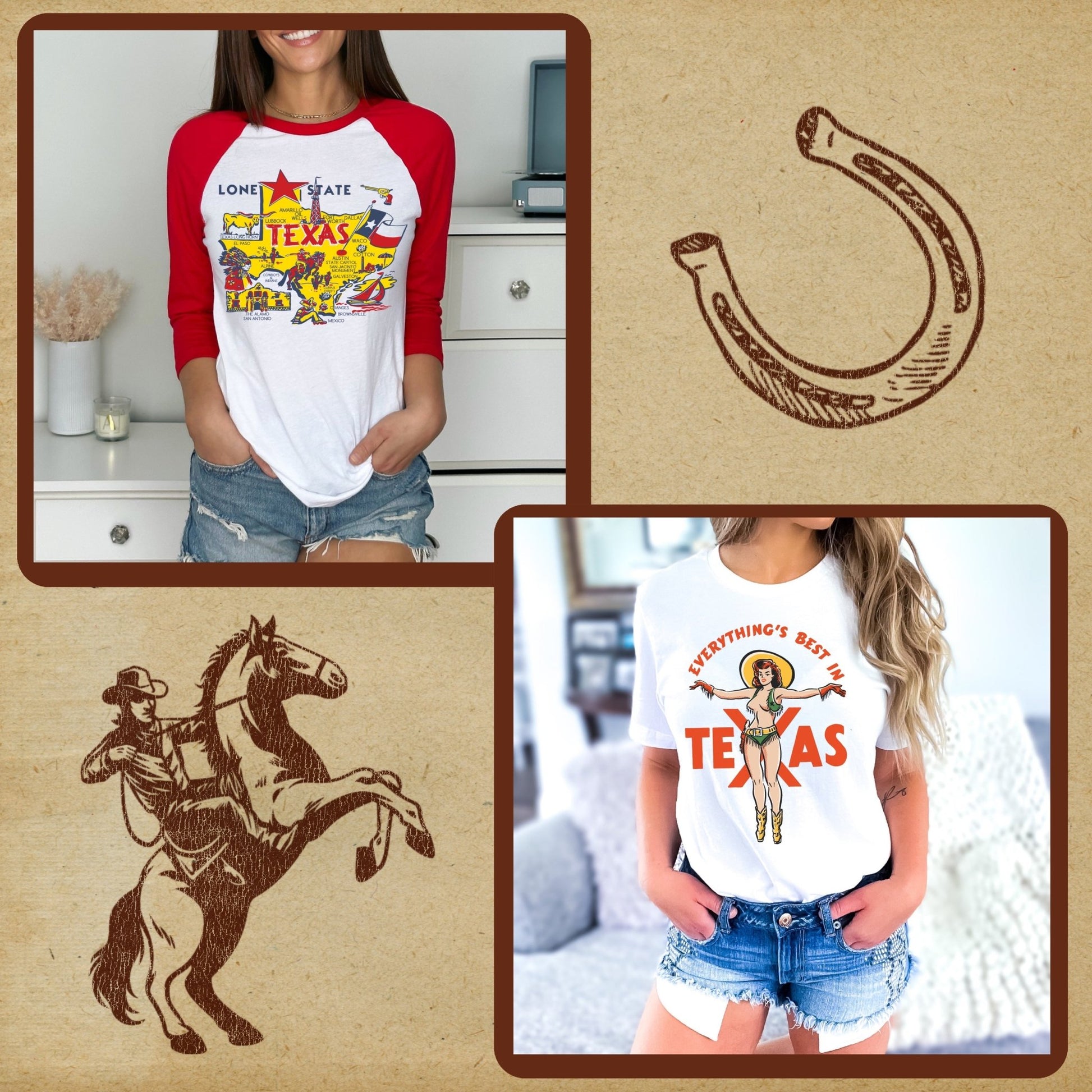 Retro Texas Tee Bundle - Set of 12 Digital Downloads