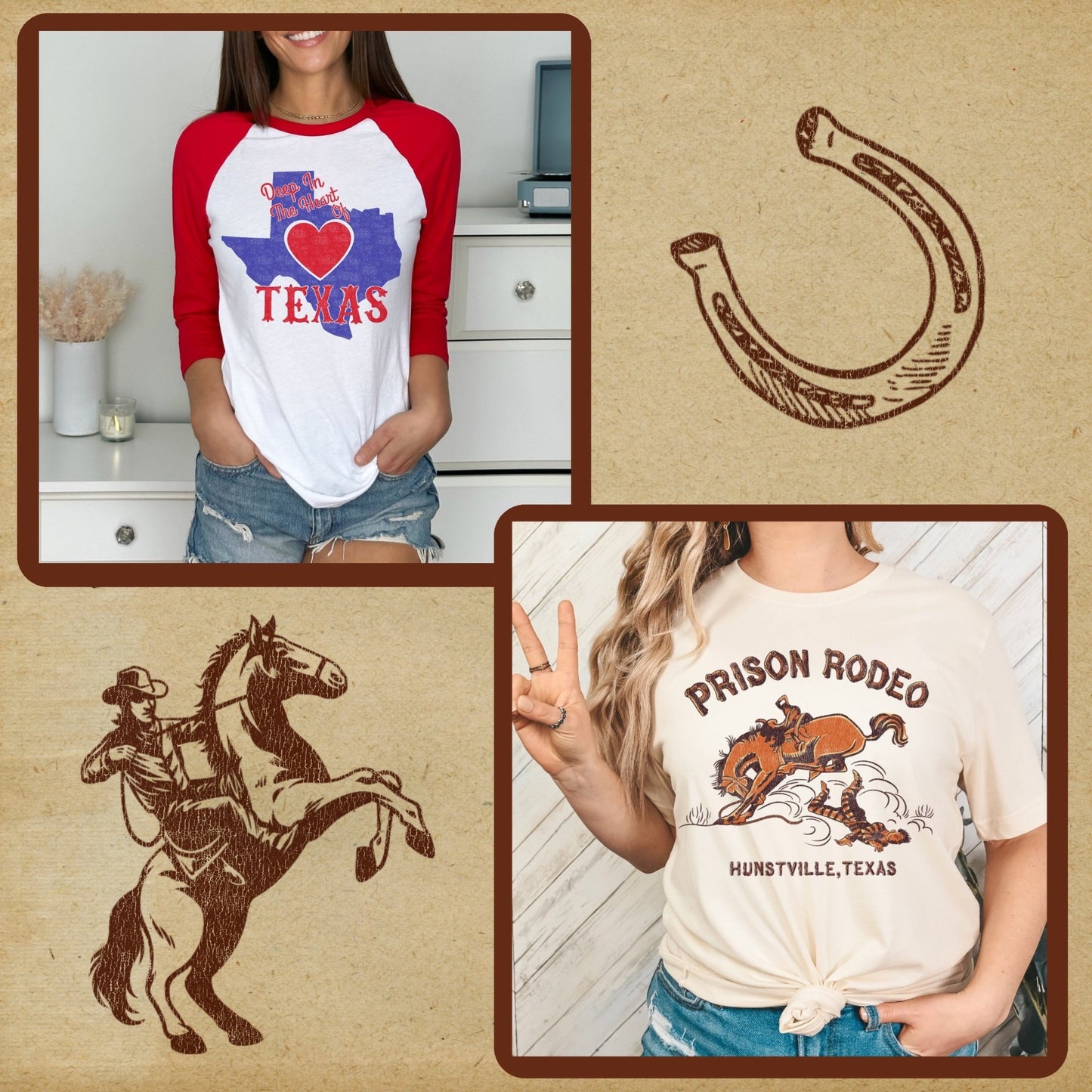 Retro Texas Tee Bundle - Set of 12 Digital Downloads