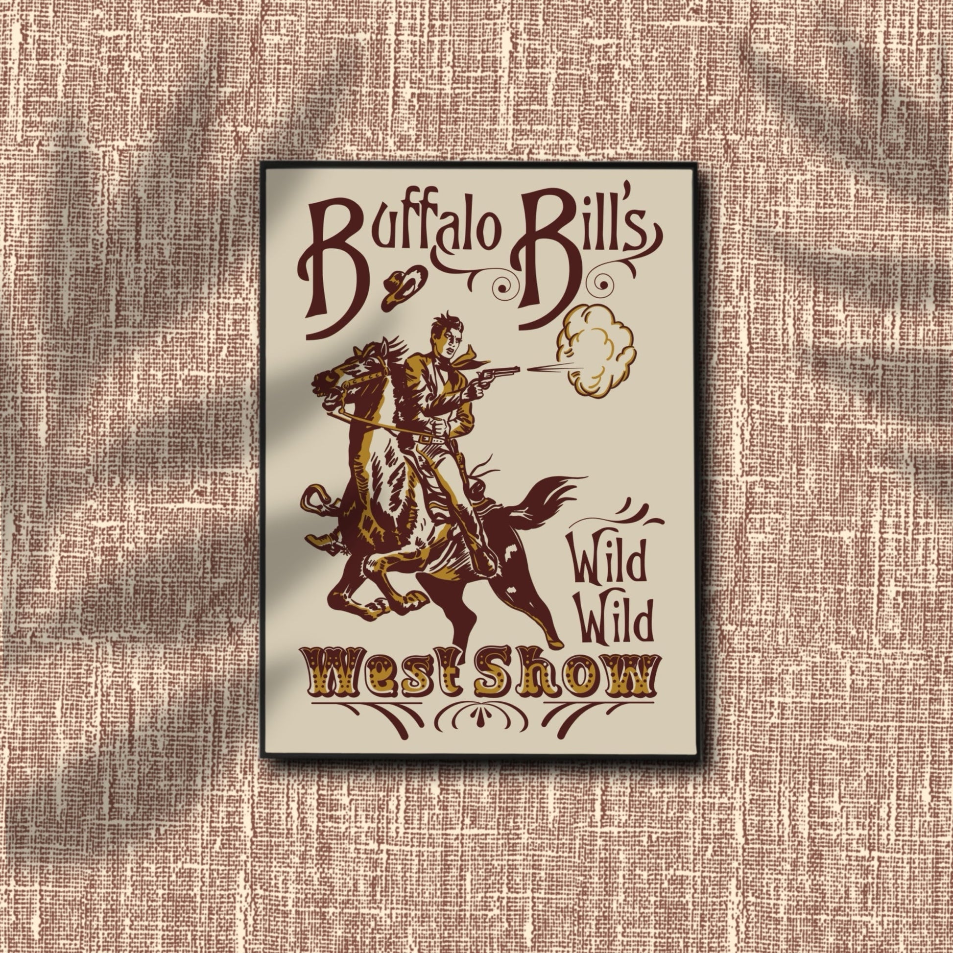 Retro Western Buffalo Bill Wild West Show Wall Art - Atomic Digital ArtDigital Wall Art