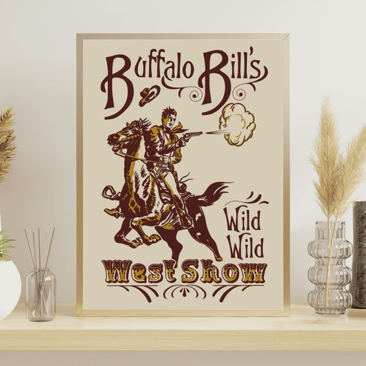 Retro Western Buffalo Bill Wild West Show Wall Art - Atomic Digital ArtDigital Wall Art