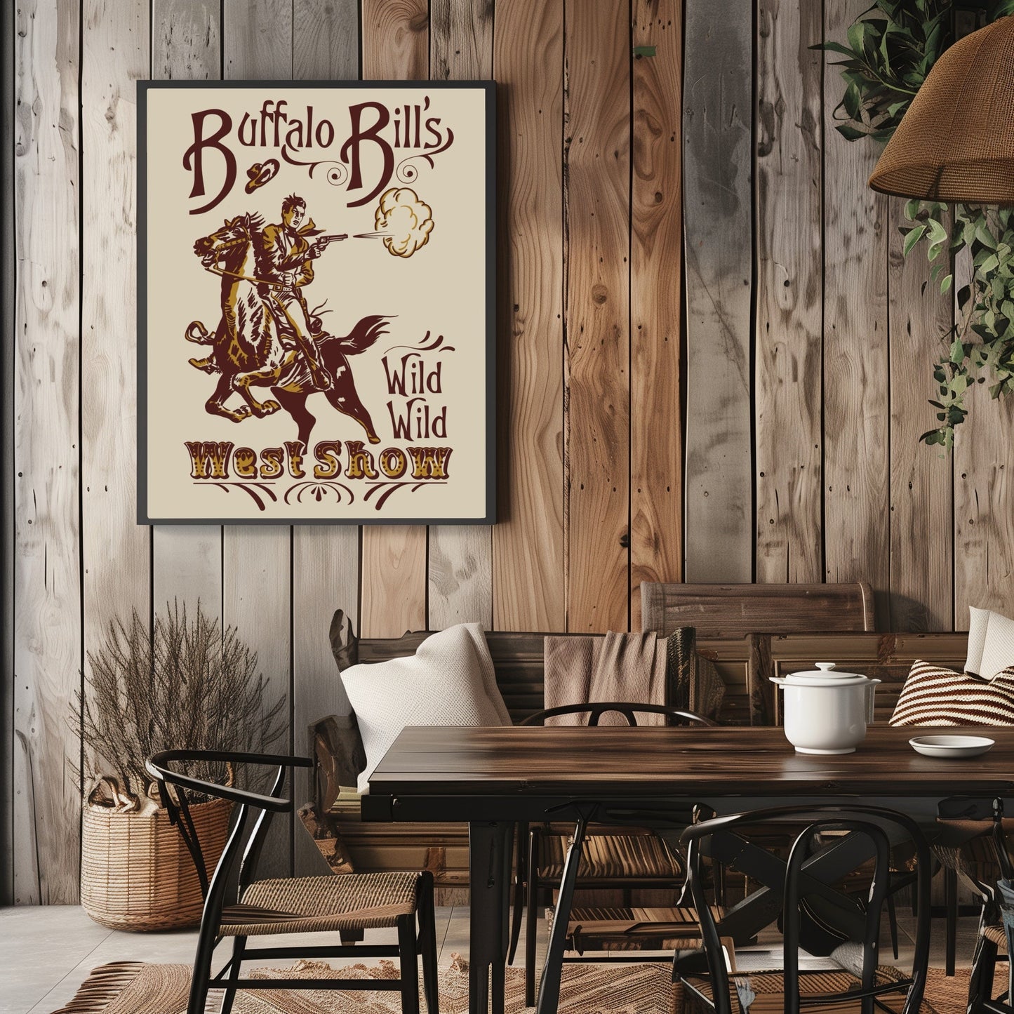 Retro Western Buffalo Bill Wild West Show Wall Art - Atomic Digital ArtDigital Wall Art