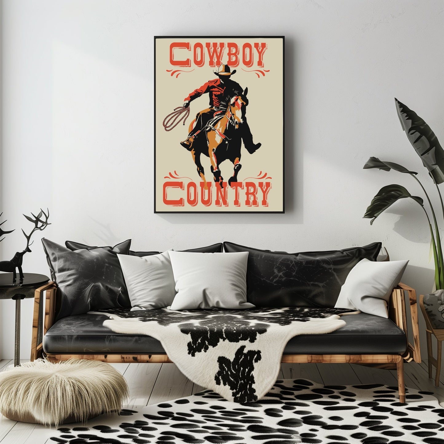 Retro Western Cowboy Country Wall Art - Atomic Digital ArtDigital Wall Art