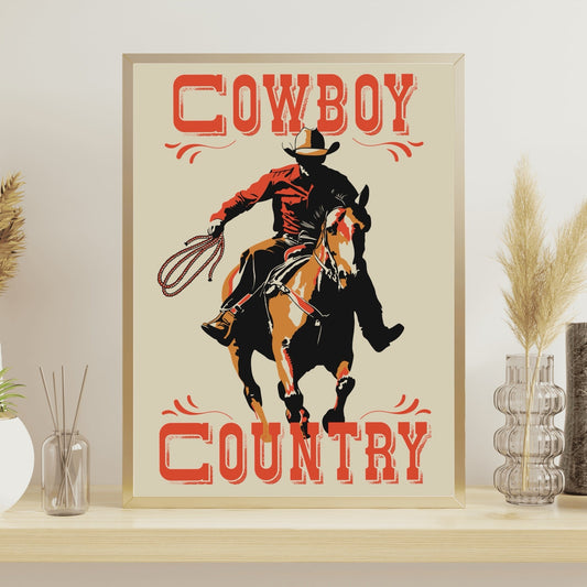 Retro Western Cowboy Country Wall Art - Atomic Digital ArtDigital Wall Art