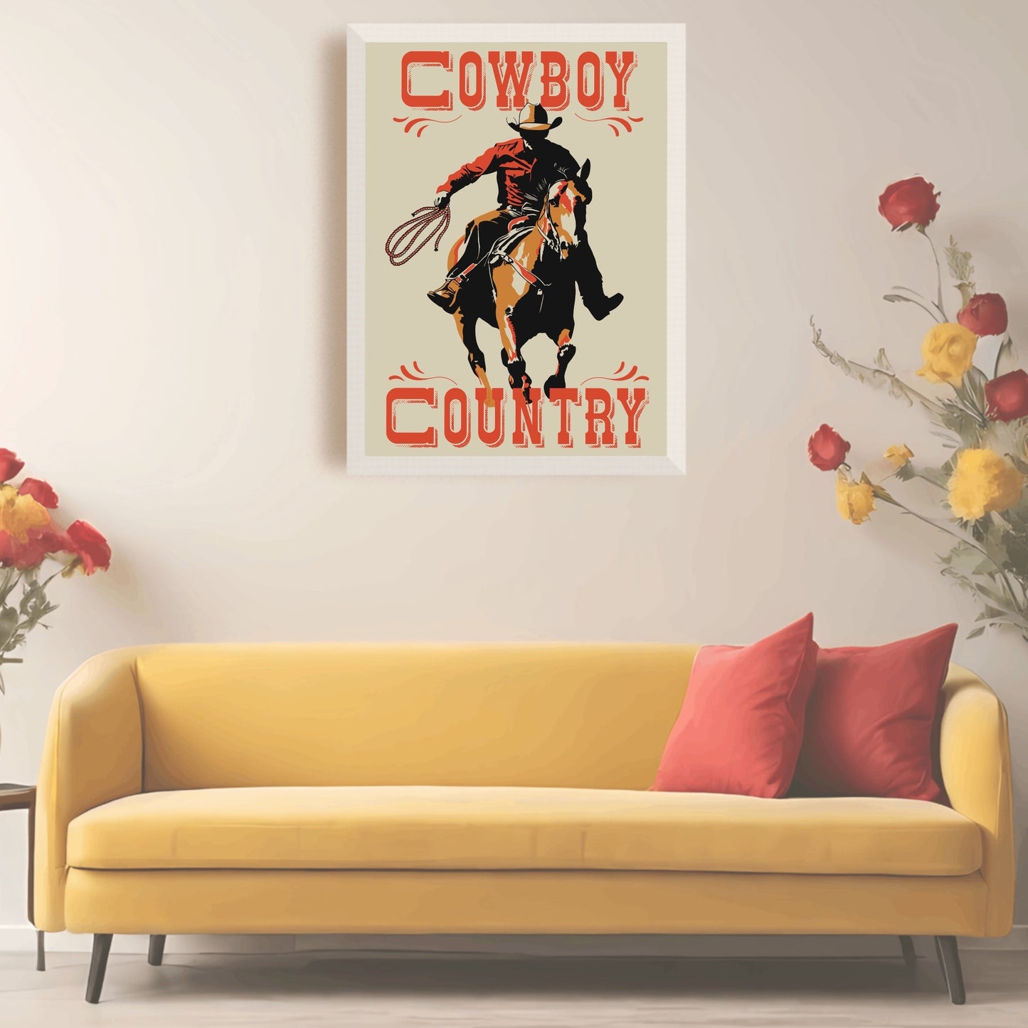 Retro Western Cowboy Country Wall Art - Atomic Digital ArtDigital Wall Art