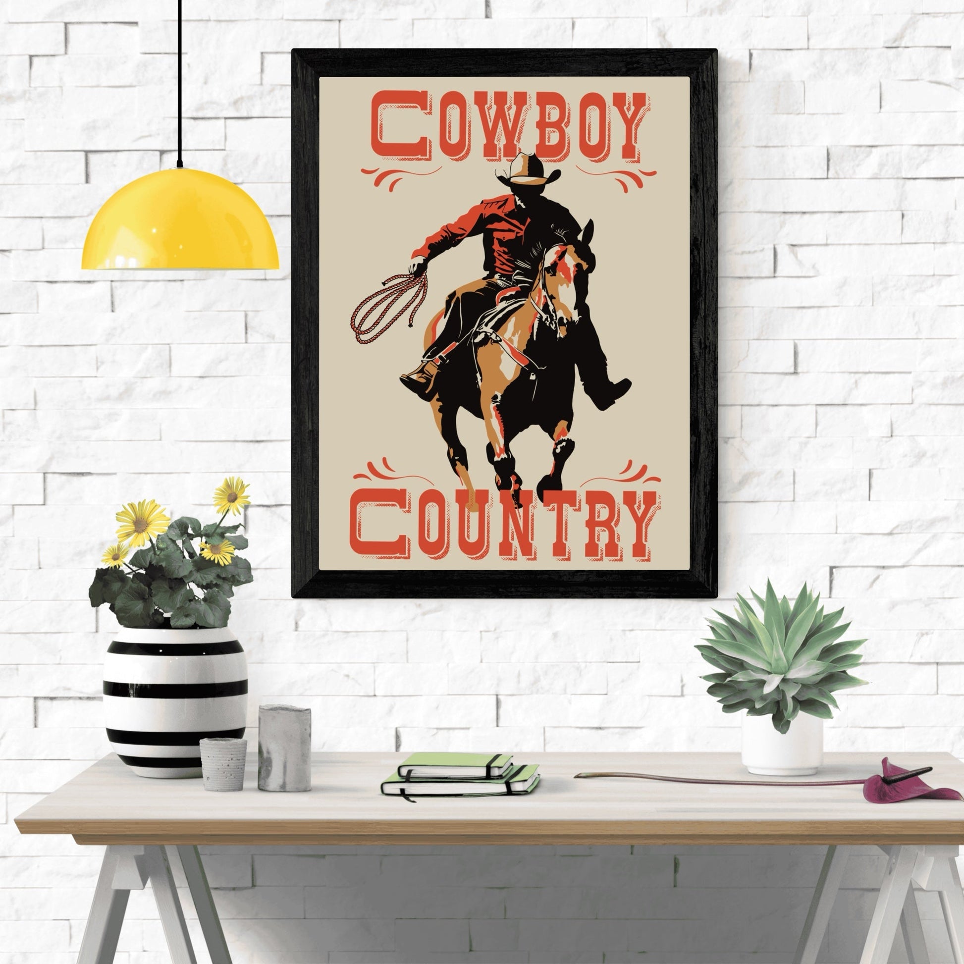 Retro Western Cowboy Country Wall Art - Atomic Digital ArtDigital Wall Art