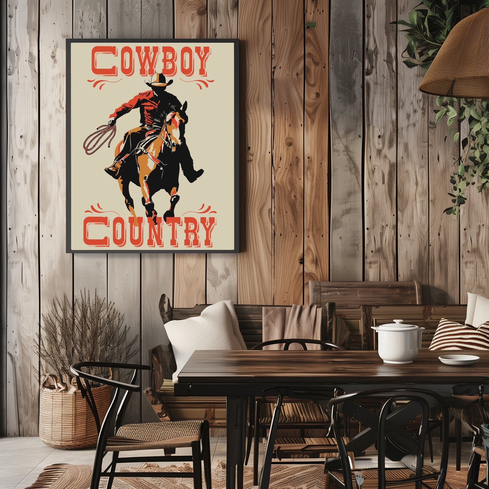 Retro Western Cowboy Country Wall Art - Atomic Digital ArtDigital Wall Art