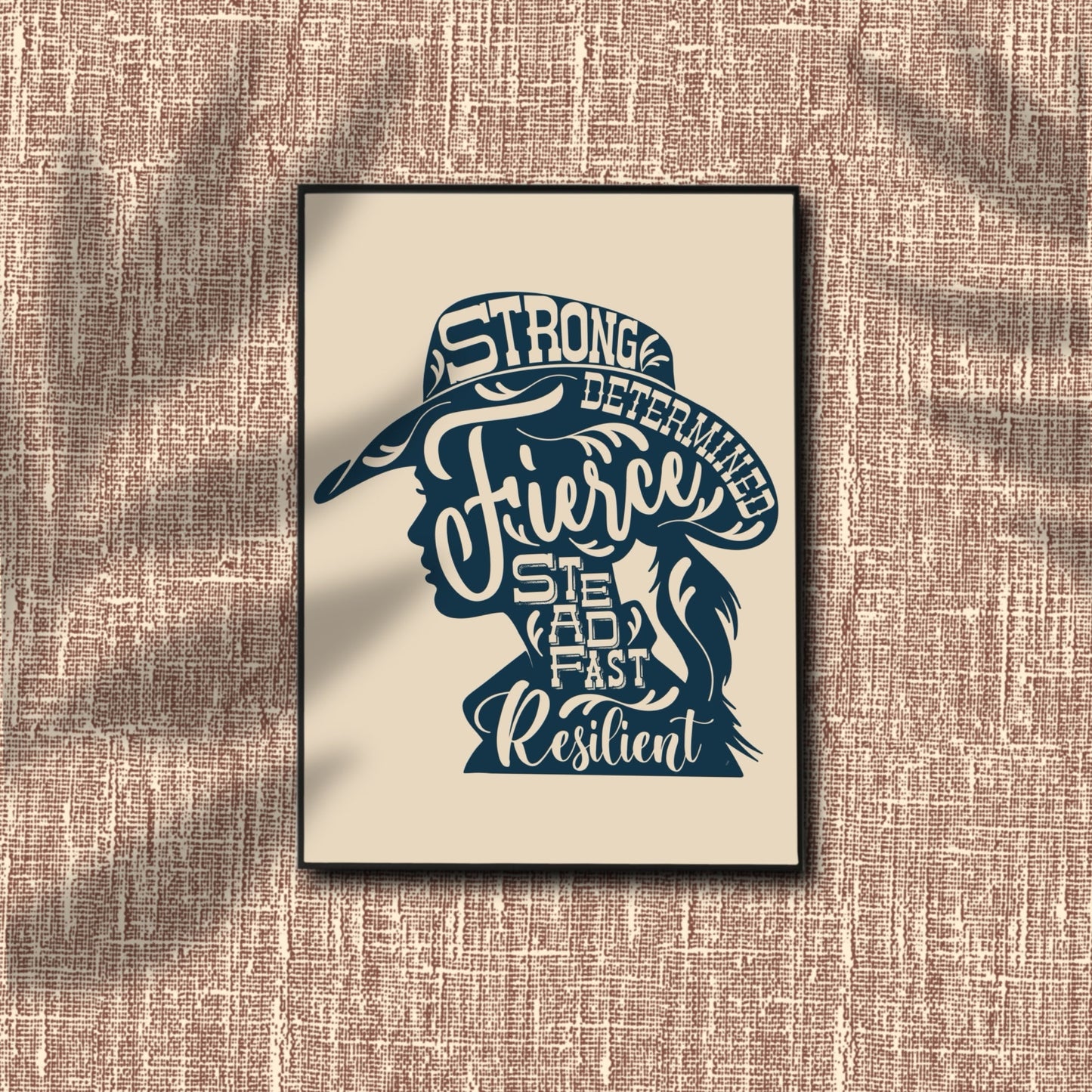 Retro Western Cowgirl Strong Silhouette Wall Art - Atomic Digital ArtDigital Wall Art